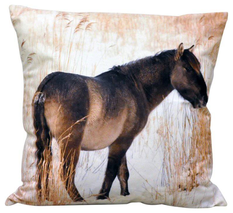45x45cm Pony in Snow Design Cushion - Price Crash Furniture