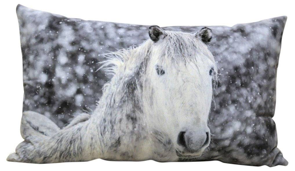 50x30cm Rectangular Winter Pony Design Cushion - Price Crash Furniture