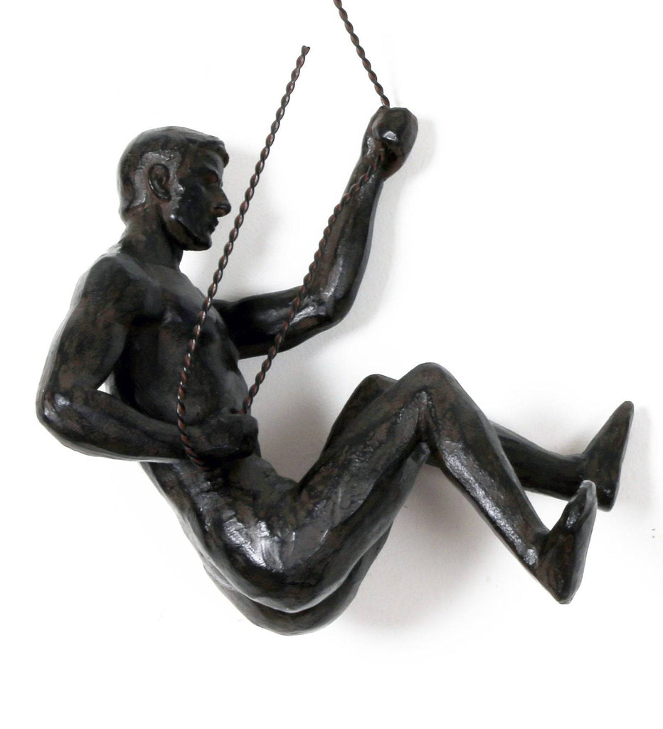 Abseiling Man Looking Down Ornament Black - Price Crash Furniture