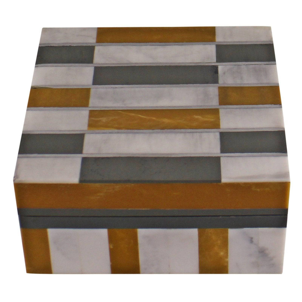 Abstract Design Resin Trinket Box, Design 3, Chequered - Price Crash Furniture