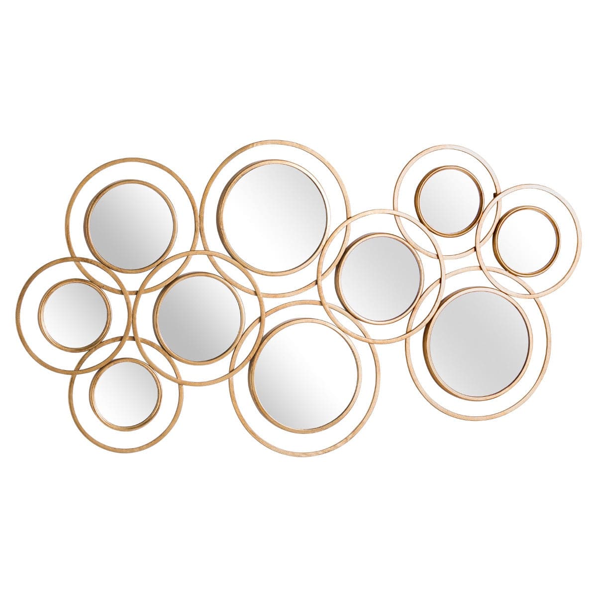 Abstract Gold Circular Wall Mirror - Price Crash Furniture