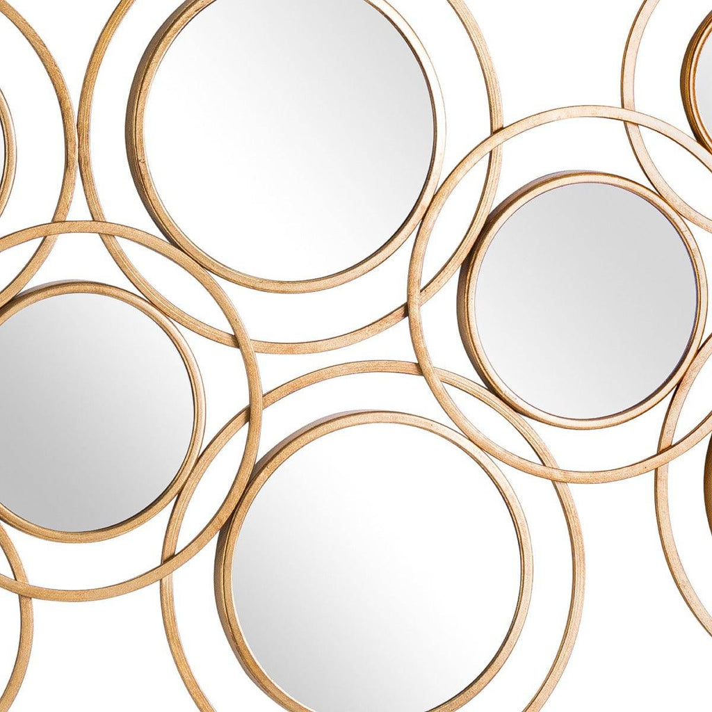 Abstract Gold Circular Wall Mirror - Price Crash Furniture
