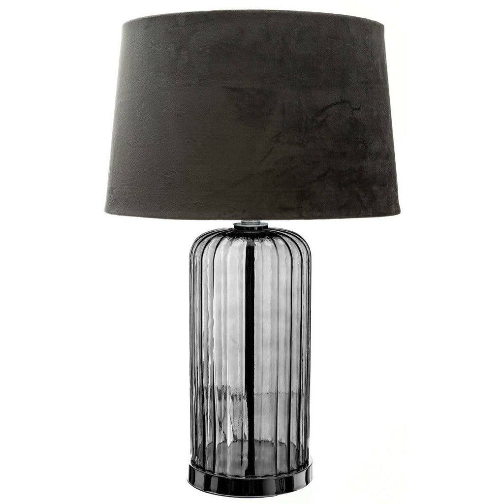 Ambassador Metallic Glass Lamp With Velvet Shade - Price Crash Furniture