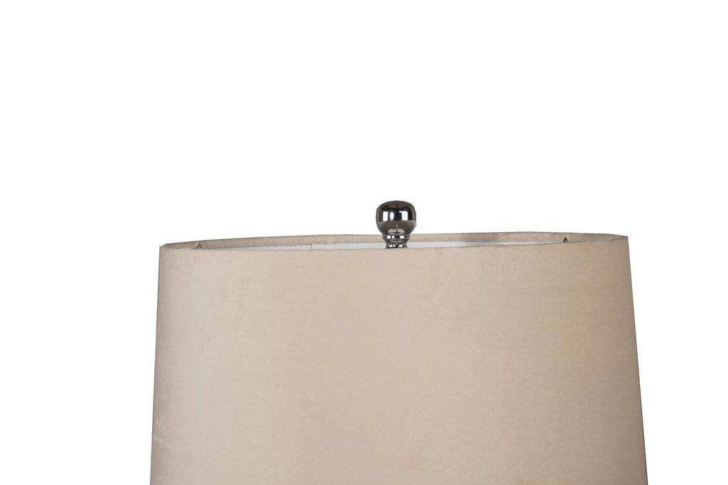 Ambassador Metallic Glass Lamp With Velvet Shade - Price Crash Furniture