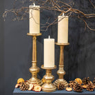 Antique Brass Effect Candle Holder - Price Crash Furniture