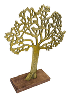 Antique Gold Tree On Wooded Base 27cm - Price Crash Furniture