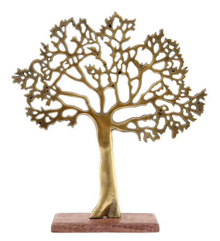 Antique Gold Tree On Wooden Base Large - Price Crash Furniture