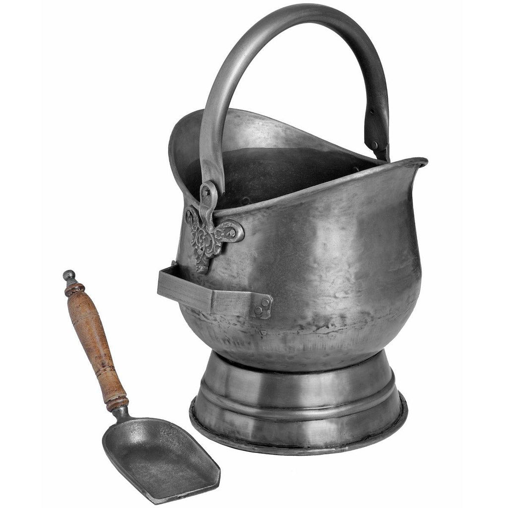 Antique Pewter Coal Bucket with Shovel - Price Crash Furniture
