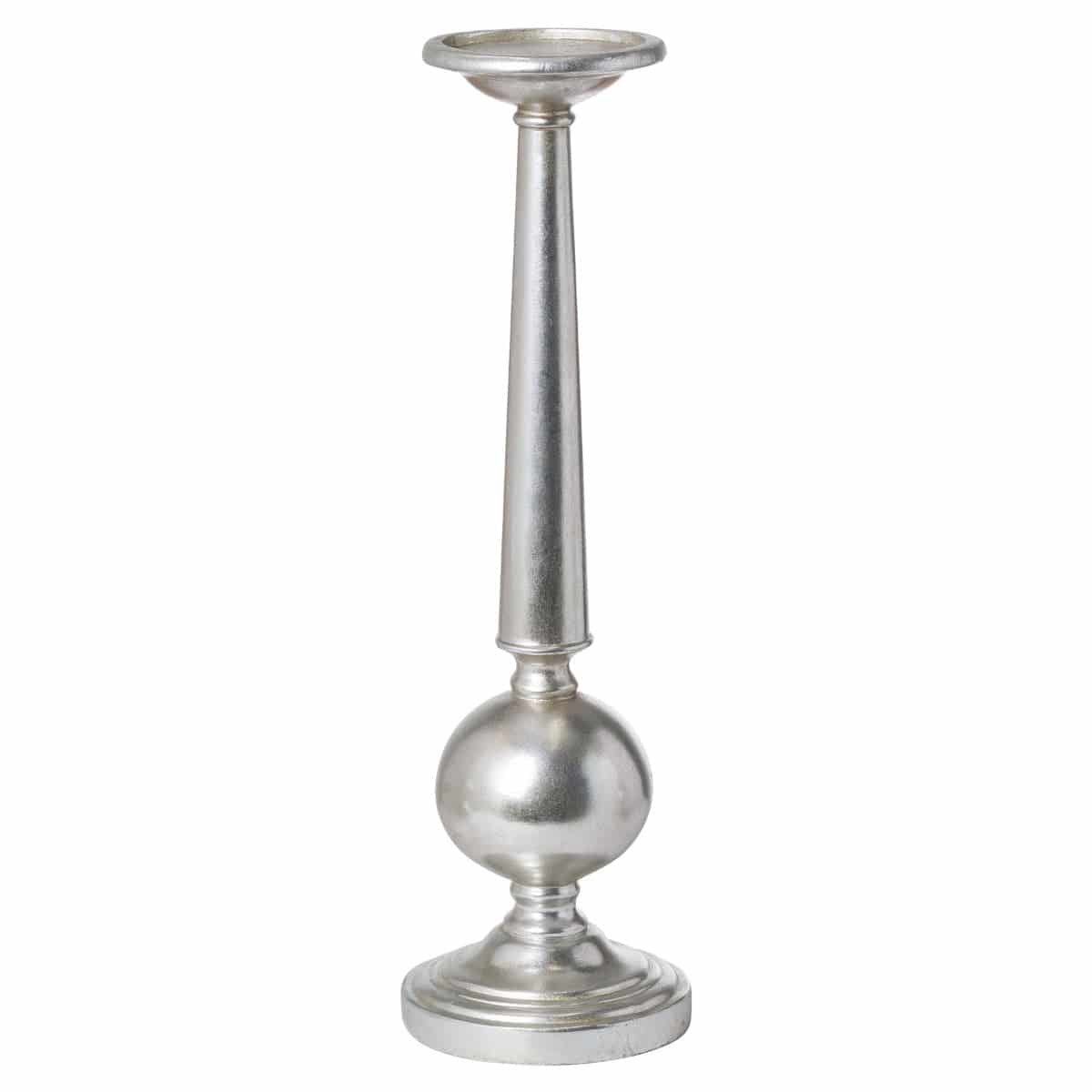 Antique Silver Medium Column Candle Stand - Price Crash Furniture