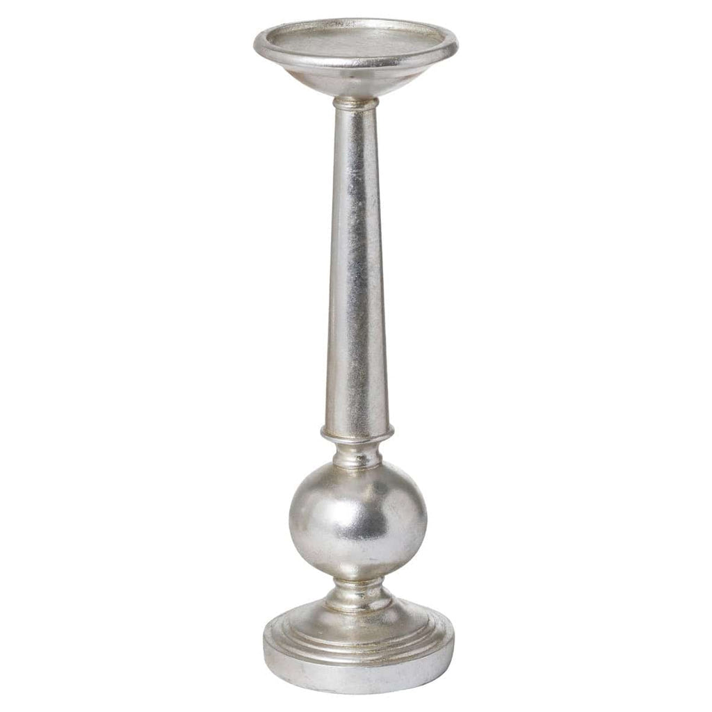 Antique Silver Small Column Candle Stand - Price Crash Furniture