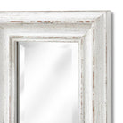 Antique White Frame Narrow Wall Mirror - Price Crash Furniture