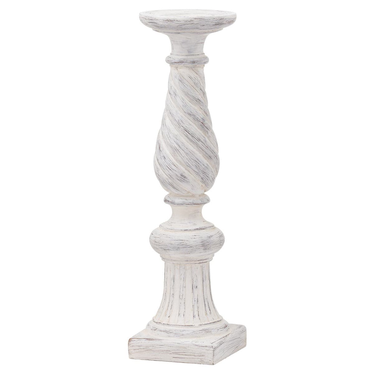 Antique White Large Twisted Candle Column - Price Crash Furniture