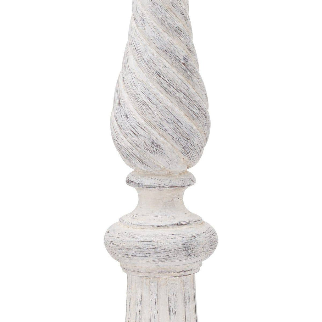 Antique White Large Twisted Candle Column - Price Crash Furniture