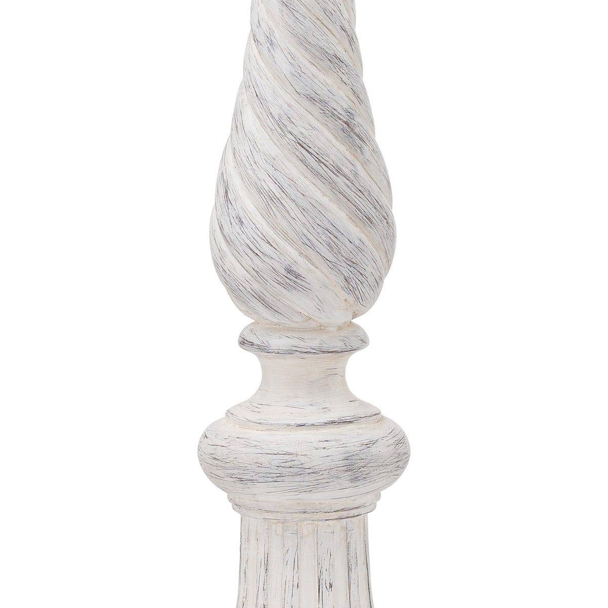 Antique White Twisted Candle Column - Price Crash Furniture