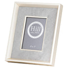 Antiqued Pewter Deep Framed  Grey Velvet 5X7 Photo Frame - Price Crash Furniture