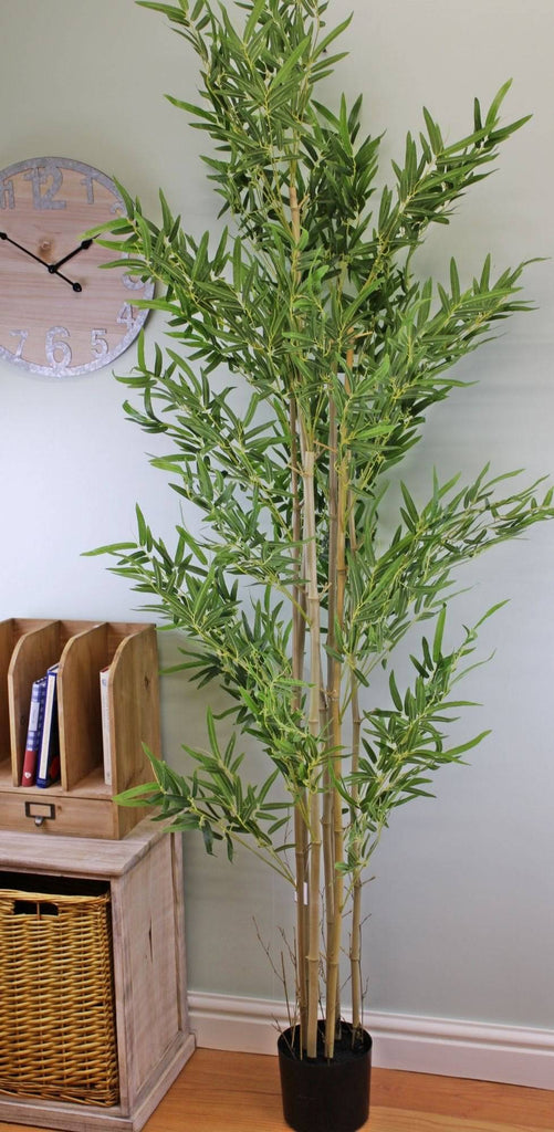Artificial Bamboo Tree with 7 Real Bamboo Stems, 200cm - Price Crash Furniture
