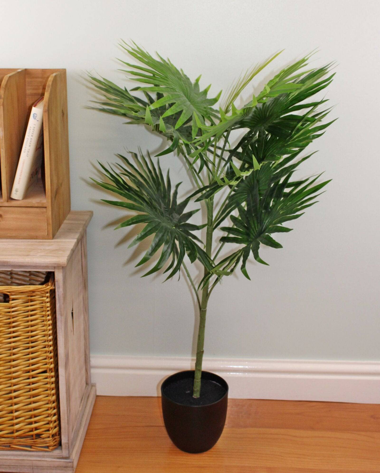 Artificial Fan Palm Tree 100cm with 10 leaves, Washingtonia Palm - Price Crash Furniture