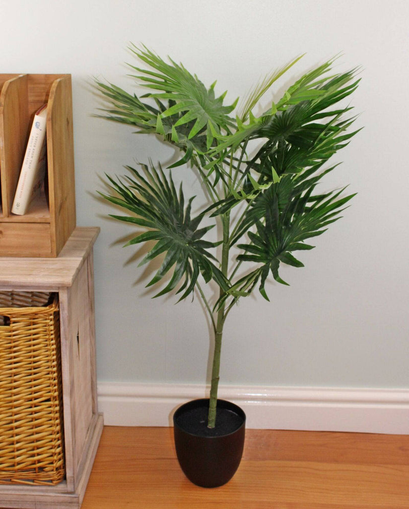 Artificial Fan Palm Tree 100cm with 10 leaves, Washingtonia Palm - Price Crash Furniture