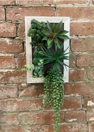 Artificial Succulents In Wooden Frame - Price Crash Furniture