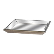 Astor Distressed Mirrored Square Tray Wooden Detailing Large - Price Crash Furniture