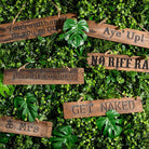 Aye' Up Rustic Wooden Message Plaque - Price Crash Furniture