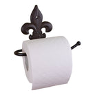 Bathroom Accessory - Cast Iron Rustic Toilet Roll Holder, Fleur de Lis - Price Crash Furniture