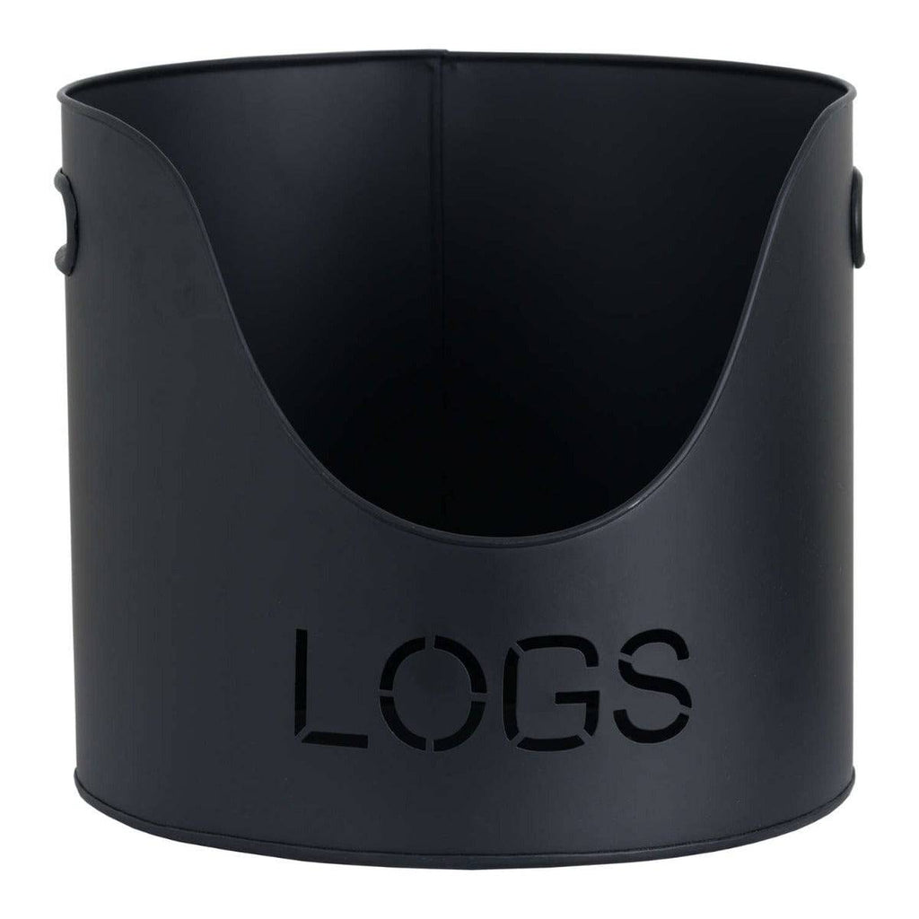 Black Finish Logs And Kindling Buckets & Matchstick Holder - Price Crash Furniture