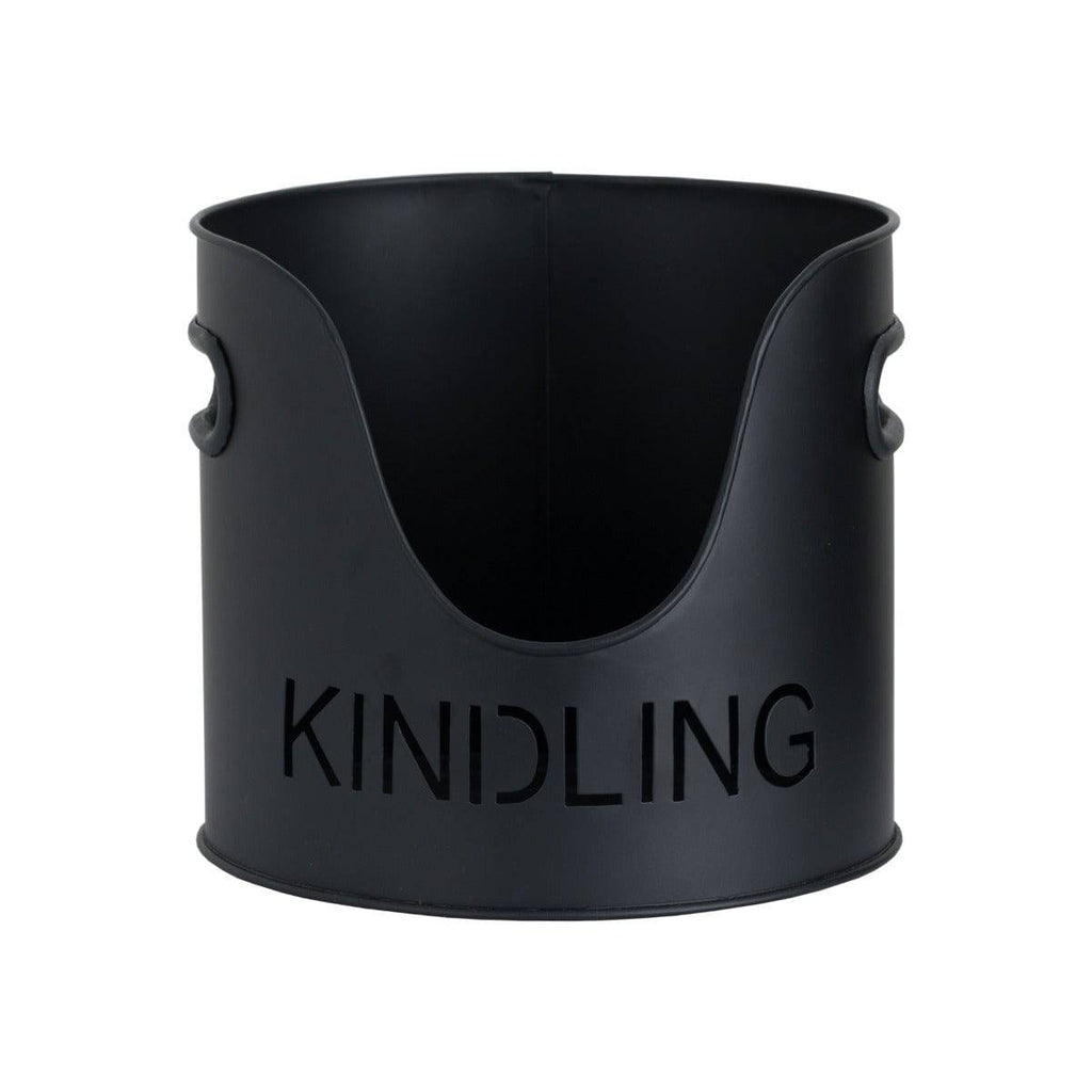 Black Finish Logs And Kindling Buckets & Matchstick Holder - Price Crash Furniture