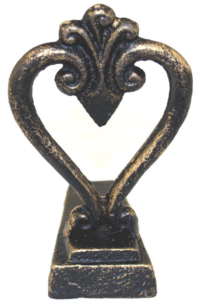 Black & Gold Metal Door Wedge With Heart Design - Price Crash Furniture