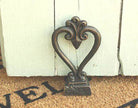 Black & Gold Metal Door Wedge With Heart Design - Price Crash Furniture