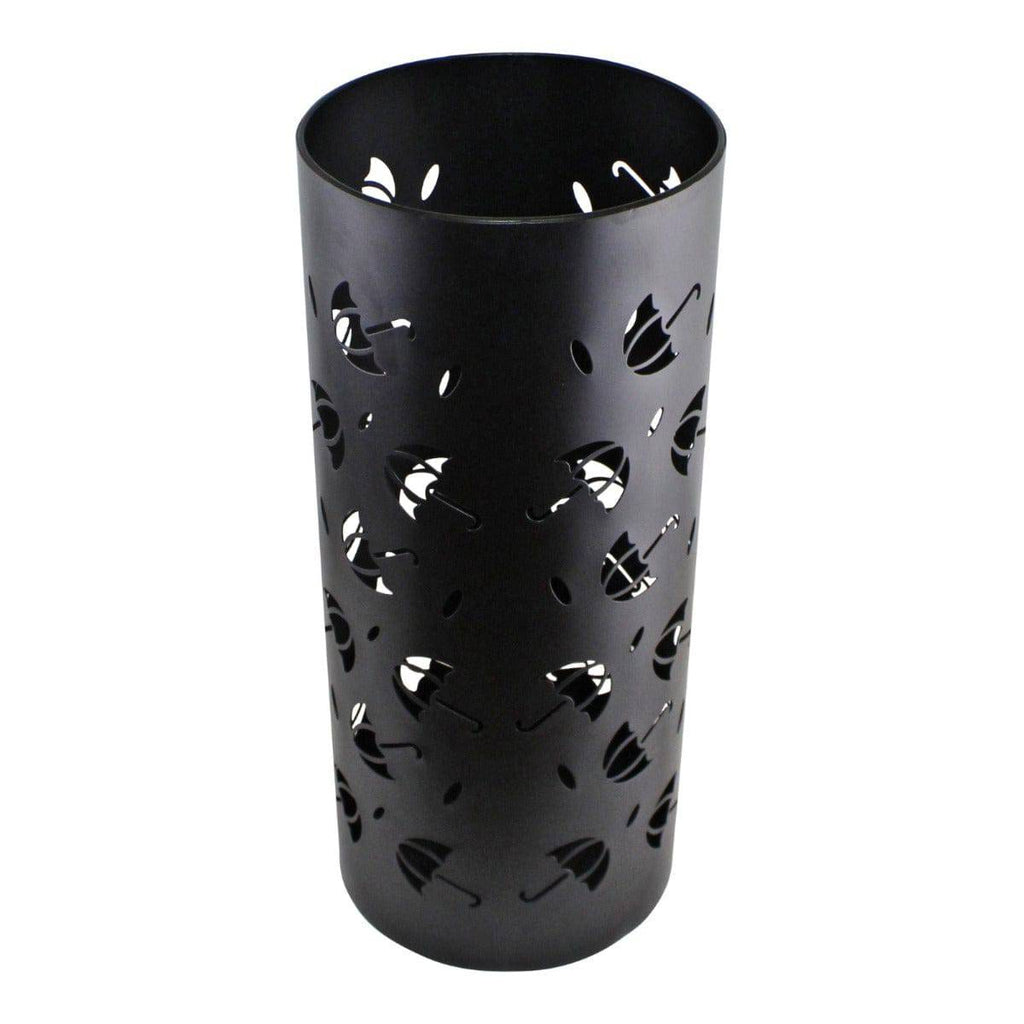 Black Metal Cut Out Umbrella Design Umbrella Stand - Price Crash Furniture