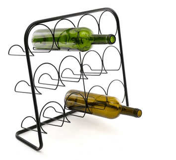 Black Metal Wire 12 Wine Bottle Holder - Price Crash Furniture