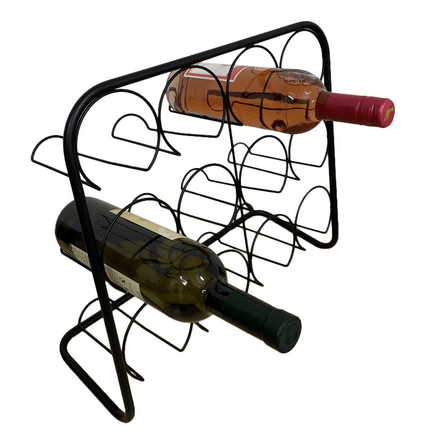 Black Metal Wire 12 Wine Bottle Holder - Price Crash Furniture