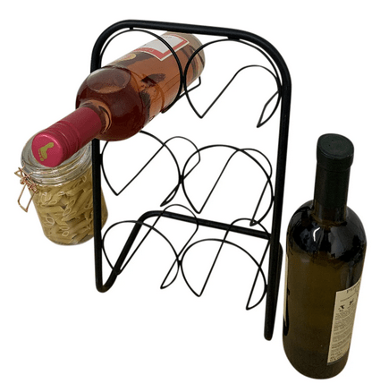 Black Metal Wire 6 Wine Bottle Holder - Price Crash Furniture