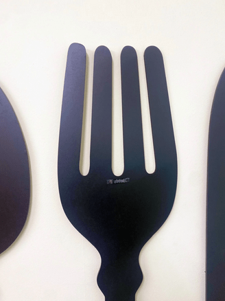 Black Three Piece Cutlery Wall Chalkboards 122cm - Price Crash Furniture