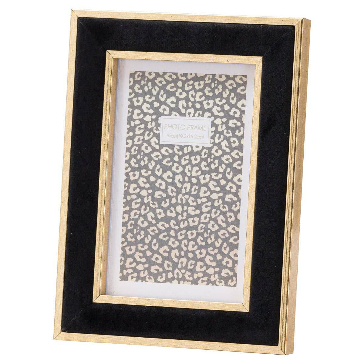 Black Velvet With Gold 4X6 Frame - Price Crash Furniture