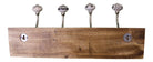 Black & White Ceramic Hooks on Wooden Base - Price Crash Furniture