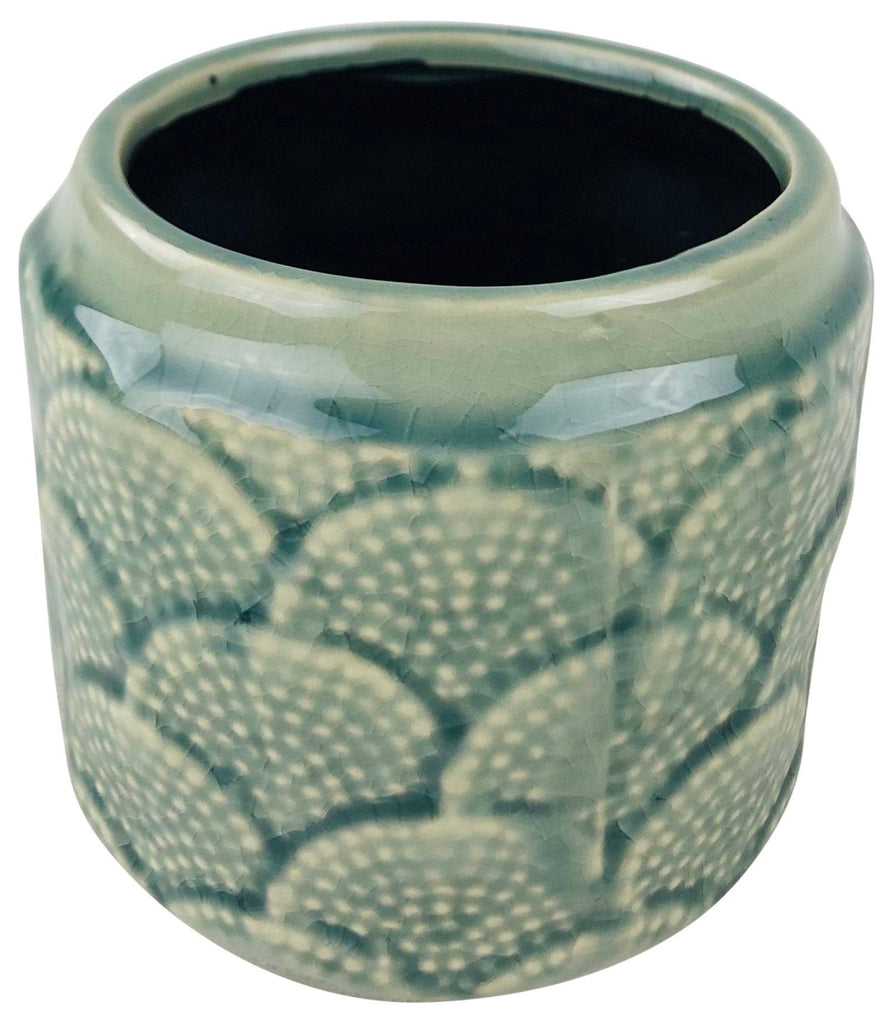 Blue Ceramic Textured Vase 11.5cm - Price Crash Furniture