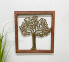 Brass Tree Of Life In Wooden Frame - Price Crash Furniture