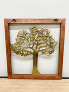 Brass Tree Of Life In Wooden Frame - Price Crash Furniture