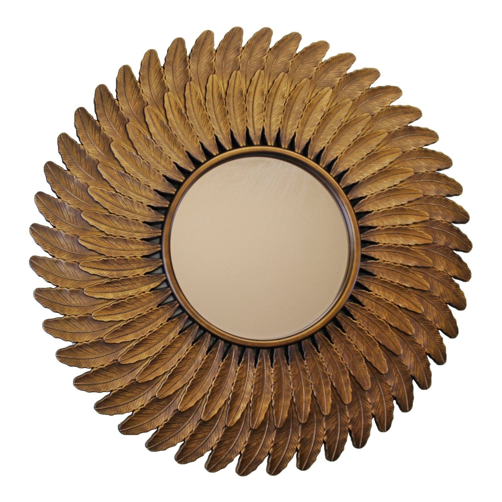 Bronze Effect Feather Frame Mirror - Price Crash Furniture