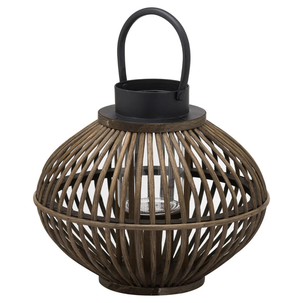 Brown Bamboo Style Lantern - Price Crash Furniture