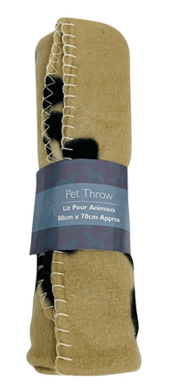 Brown Paw Print Fleece Throw 80cm - Price Crash Furniture