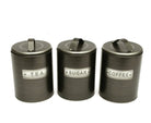 Brushed Tin Tea Coffee Sugar Canister Jars - Price Crash Furniture