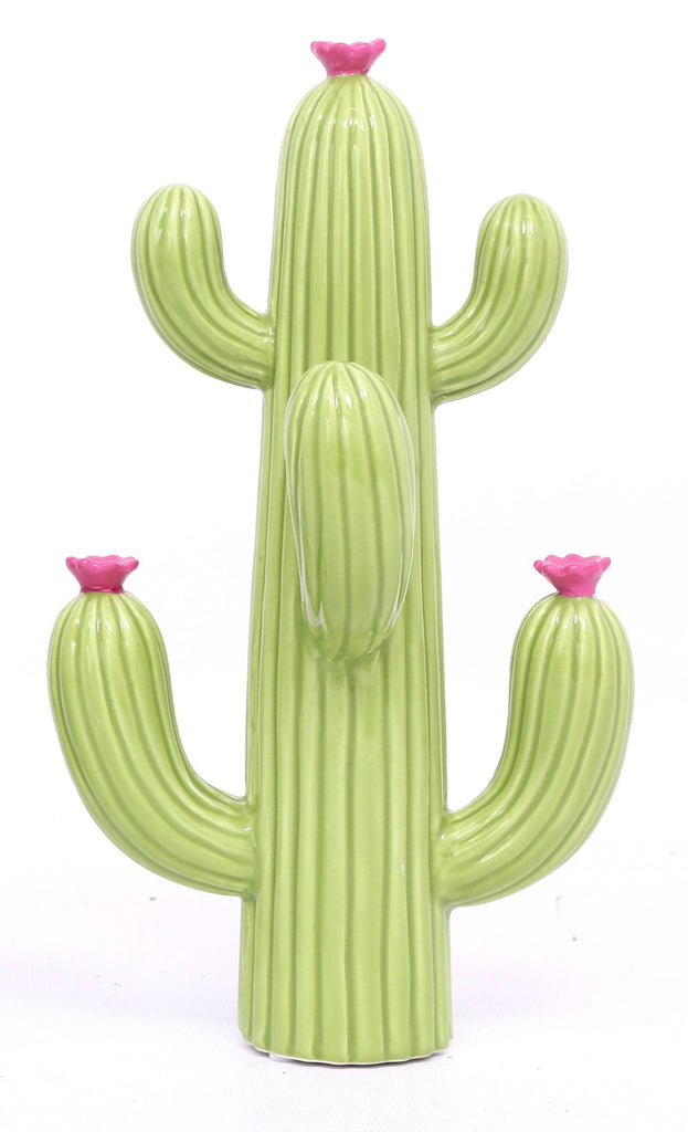 Cactus with Pink Flower Ornament 27cm - Price Crash Furniture