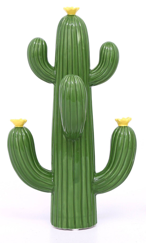 Cactus with Yellow Flower Ornament 27cm - Price Crash Furniture
