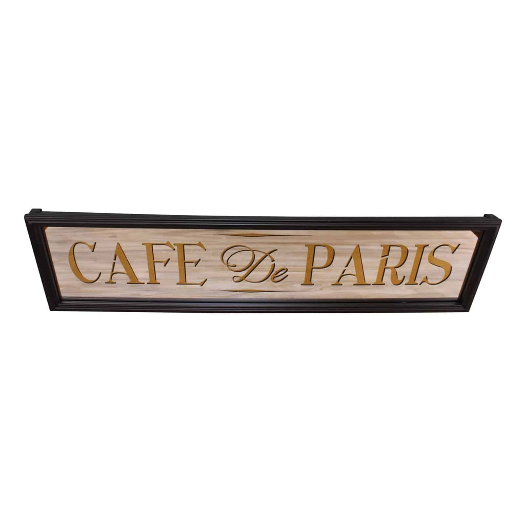 Cafe De Paris French Style Mirrored Wall Sign - Price Crash Furniture