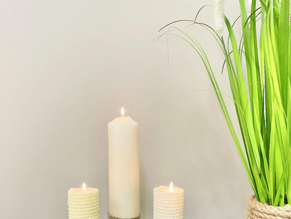 Candle Holder On Wooden Base 28cm - Price Crash Furniture