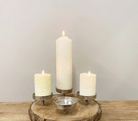 Candle Holder On Wooden Base 28cm - Price Crash Furniture