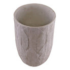 Cement Embossed Leaf Vase, 21.5cm - Price Crash Furniture